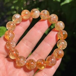 12mm stretchable rainbow‎ citrine bracelet